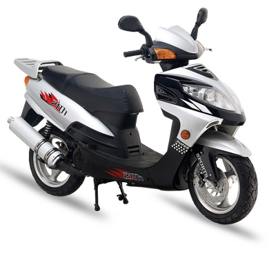 Silver and Black Step-Through Scooter