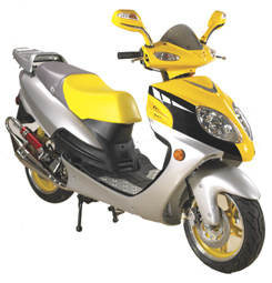 Silver and Yellow Urban Scooter