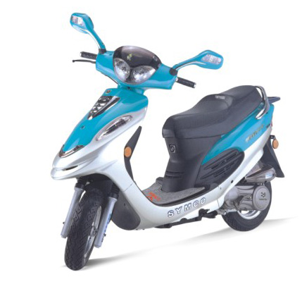 Teal and Silver Step-Through Scooter