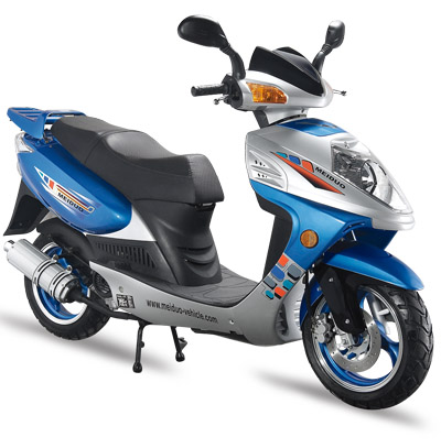 Blue and Silver Urban Commuter Scooter