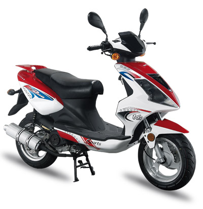 Red and White Gas Scooter