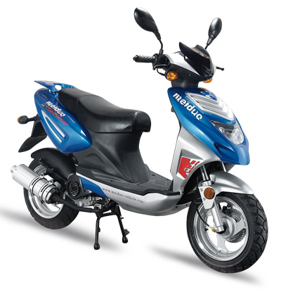 Blue and Silver Urban Commuter Scooter