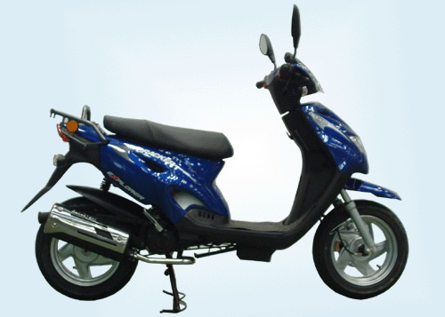 Blue Step-Through Gas Scooter Motorcycle