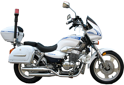 White Street Motorcycle with Storage and Windscreen