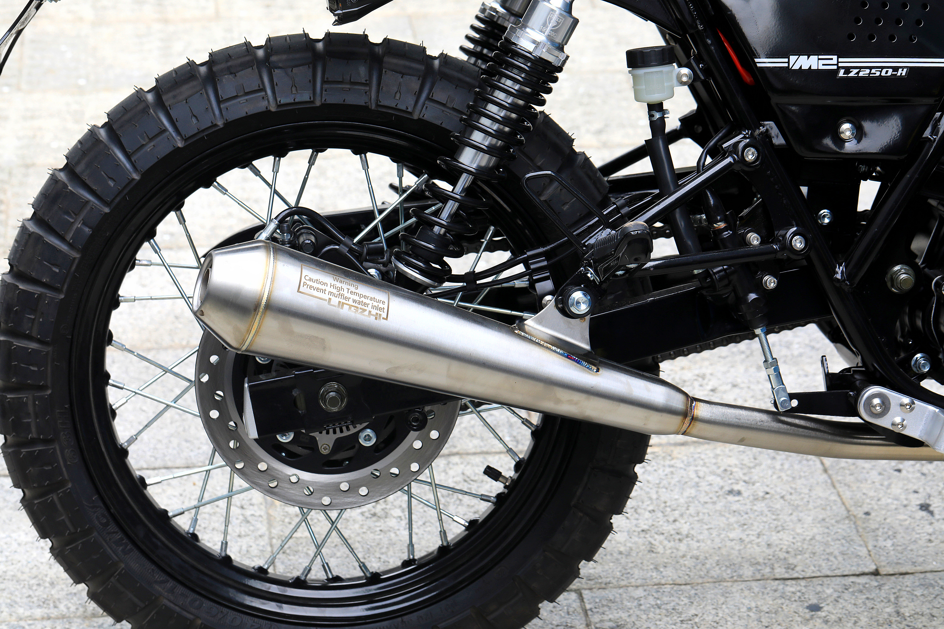 Rear tire and exhaust system detail