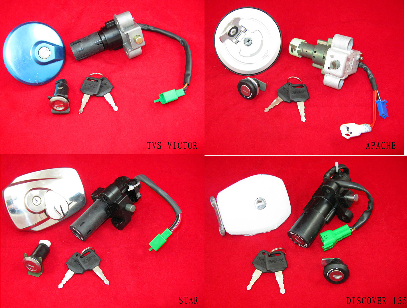 Motorcycle Ignition Switch Fuel Tank and Seat Lock Set