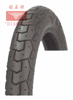 Close up of the motorcycle tyre tread pattern