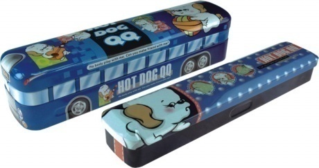 Cartoon Dog Metal Pencil Case Set