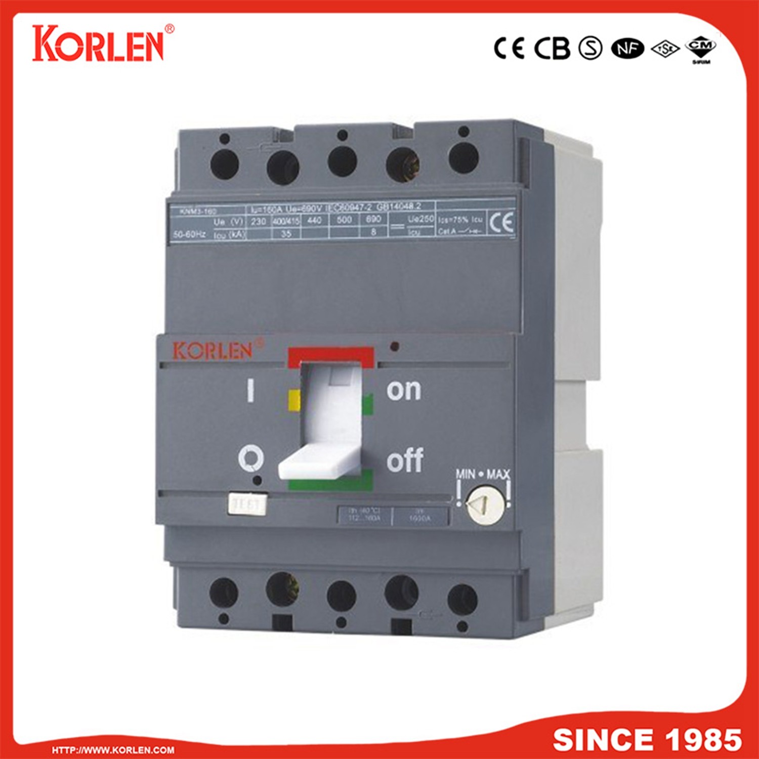Moulded Case Circuit Breaker MCCB 3p (KNM3 Series MODIFIED TYPE) with Ce CB 160A/250A - Image 3