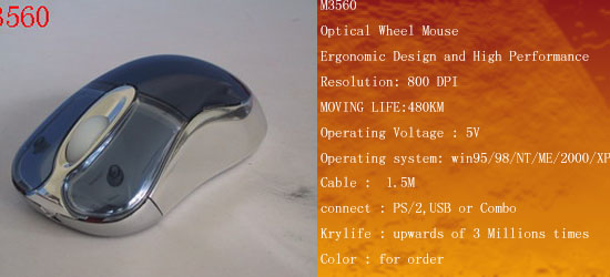 Optical Wheel Mouse with 800 DPI