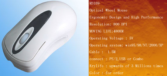 Wired Optical Mouse with Scroll Wheel