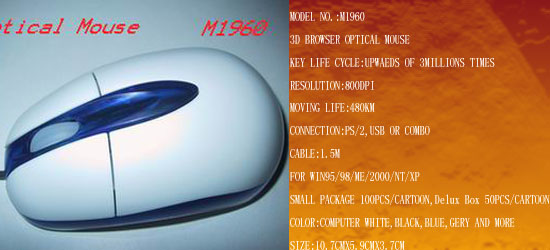 3D Browser Optical Mouse