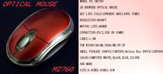 800 DPI 3D Optical Computer Mouse