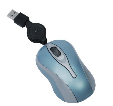 Retractable Corded Optical Mouse