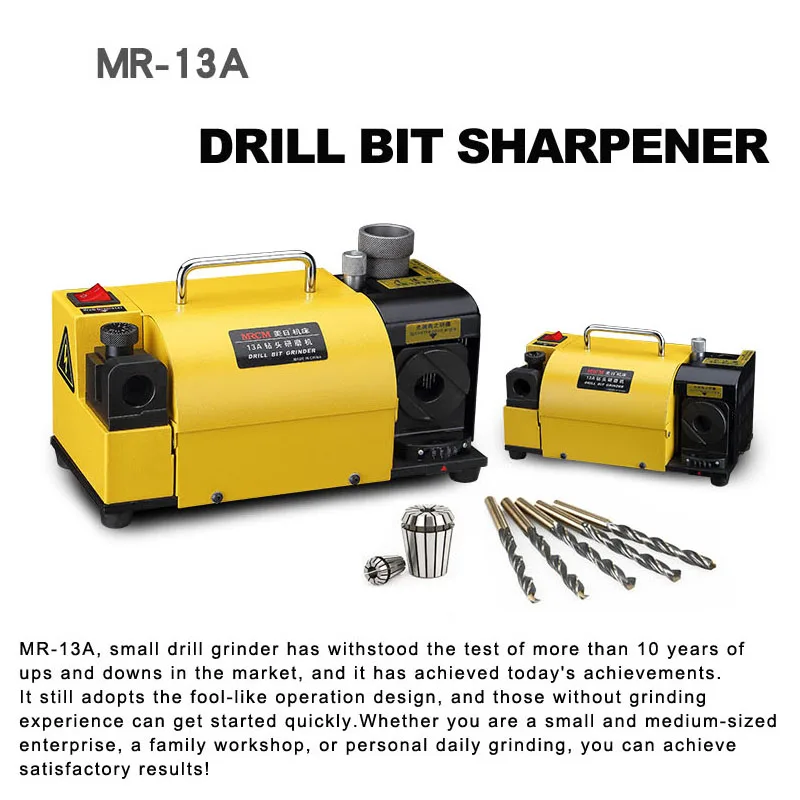 Compact electric drill bit sharpener for professional use