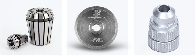 Set of precision collets and grinding wheel