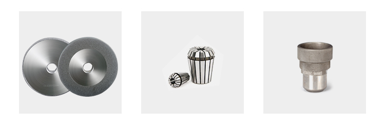 Close up of grinding machine accessories