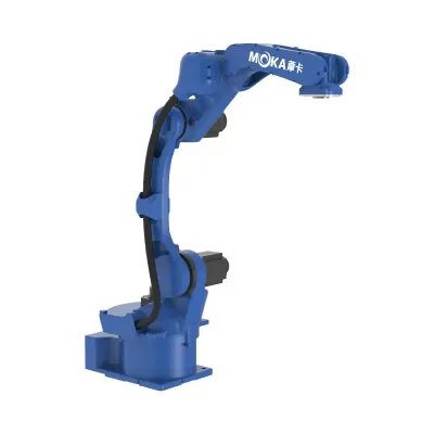 Industrial robotic arm in a manufacturing setting