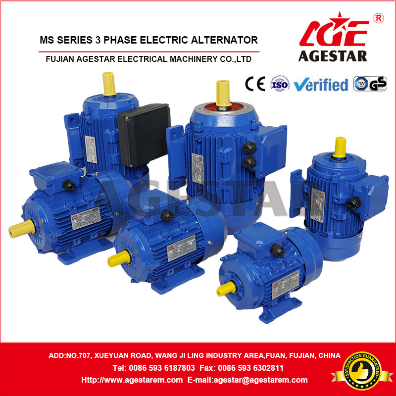 Three-Phase Electric Motor with Aluminum Housing