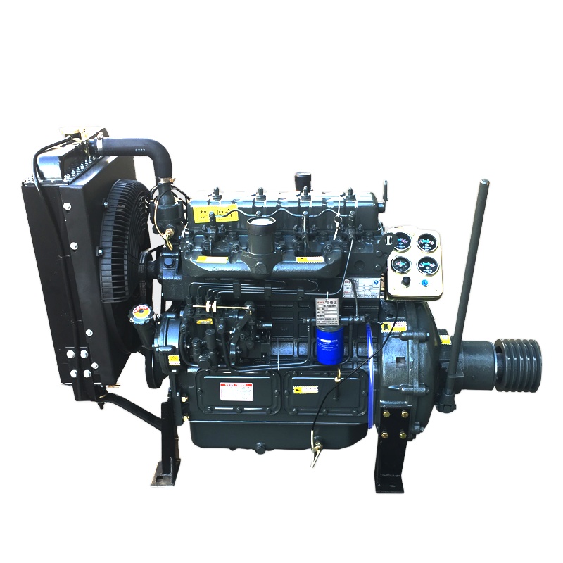 Multi-Cylinder Diesel Engine with Pulley and Clutch