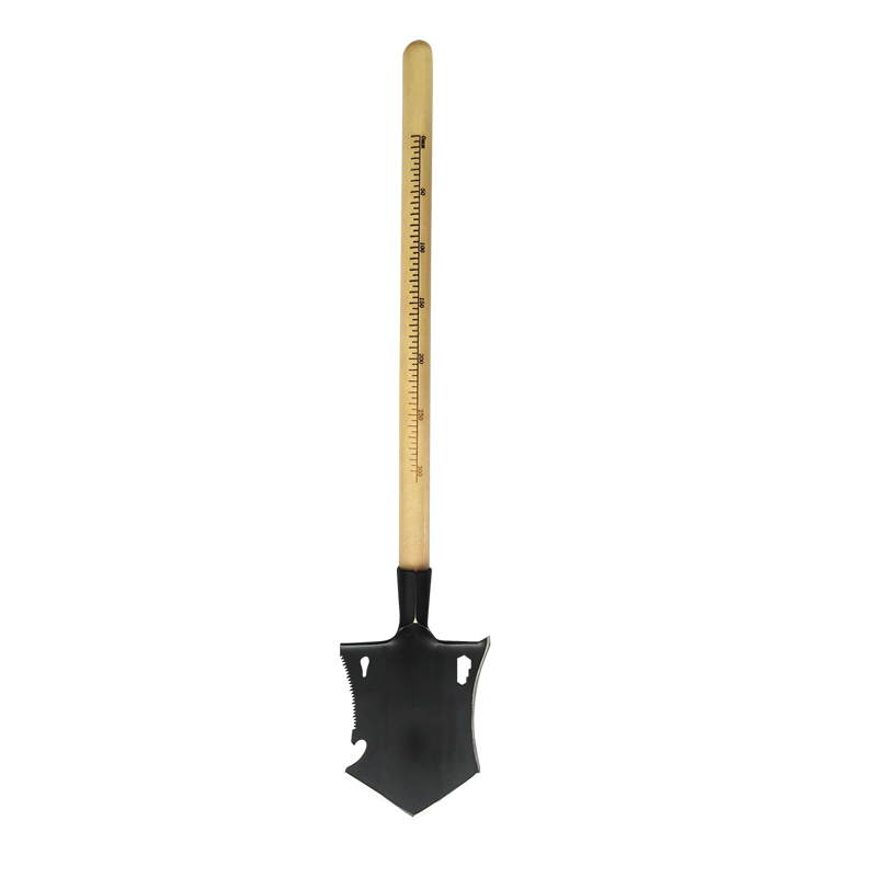 Multi-Tool Shovel with Integrated Saw and Measuring Scale