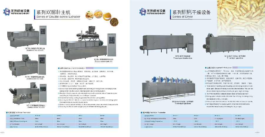 Technical components including extruders and dryers