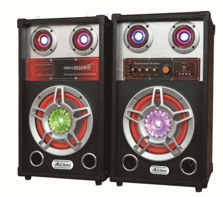 Dual 12-inch Woofer Multimedia Speaker with FM/USB/SD and Karaoke