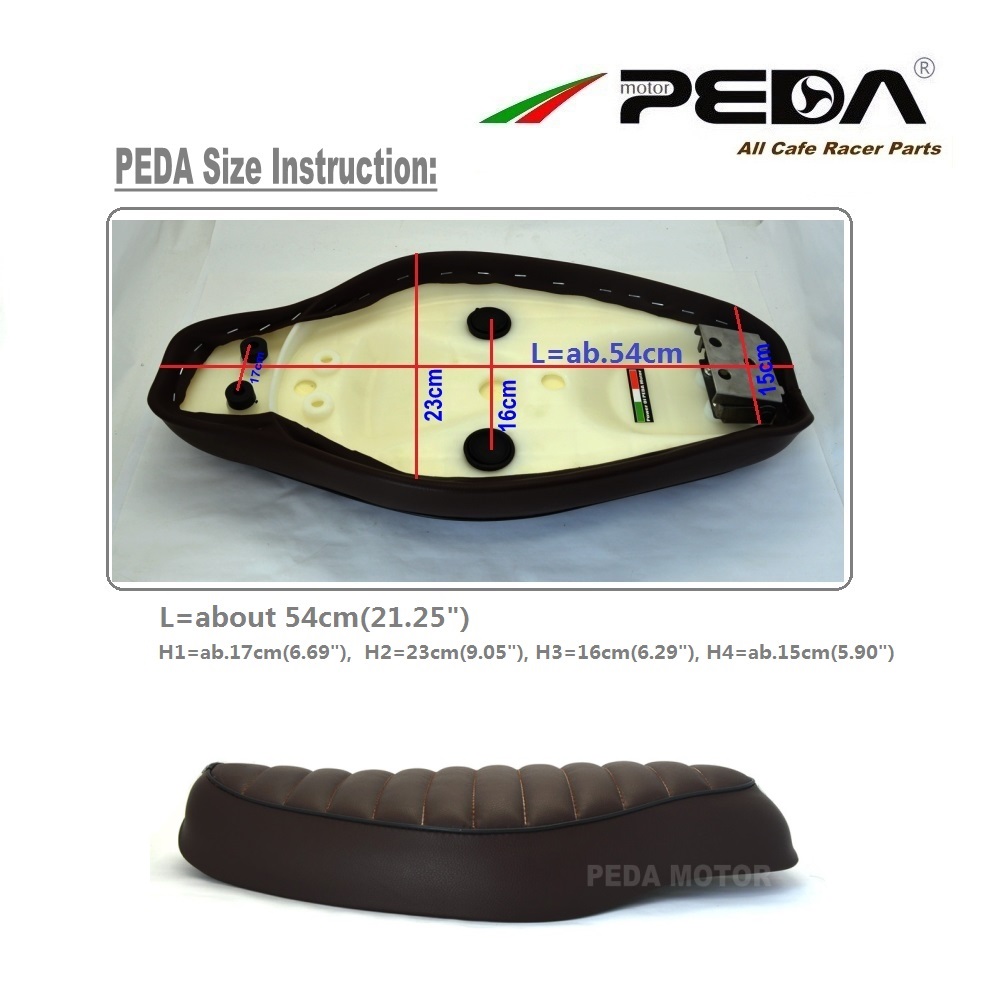 N3 PEDA Cafe racer seat 54cm Vintage Brown SR for HONDA Super Cub universal Motorcycle Ret - Image 3