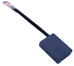 Carbon Brush with Wire Lead and Ring Terminal