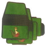Green Rubber Car Floor Mats with Kangaroo Design