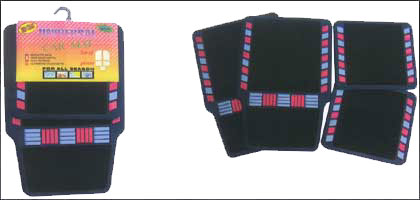 All-Weather Universal Fit Car Mats with Stripe Pattern