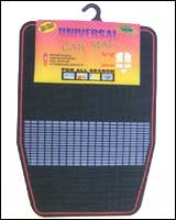 All-Weather Rubber Car Mat with Grid Pattern