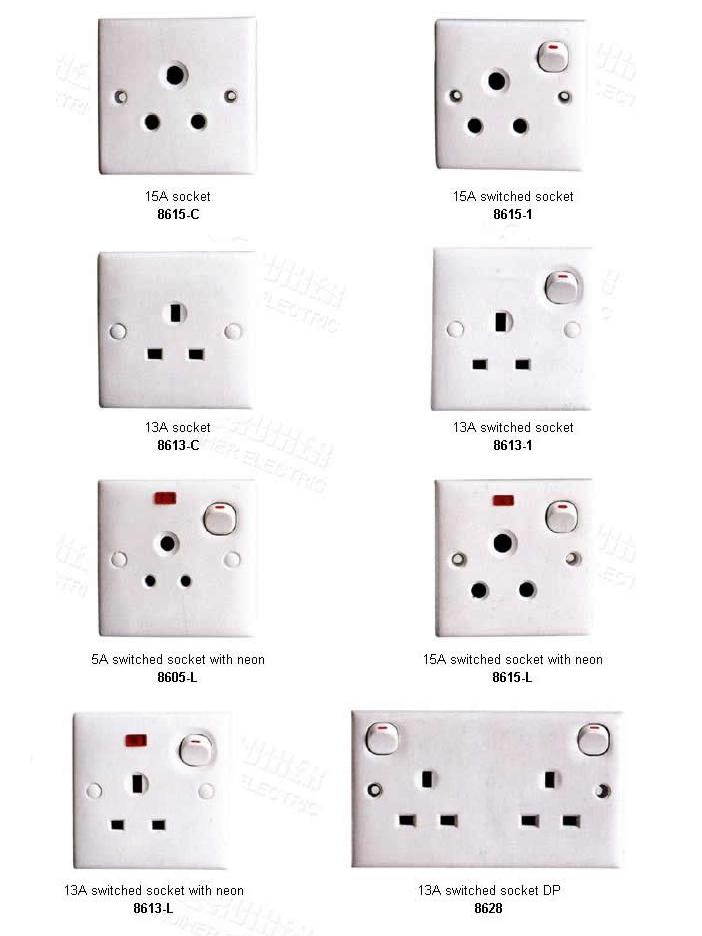 Wall-Mounted Electrical Sockets and Switched Sockets