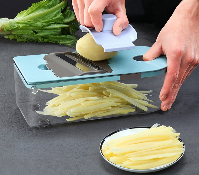 National Quick Push 2 in 1 Smart Salad Food like Carrot Onion Chopper as Seen on TV - Image 2