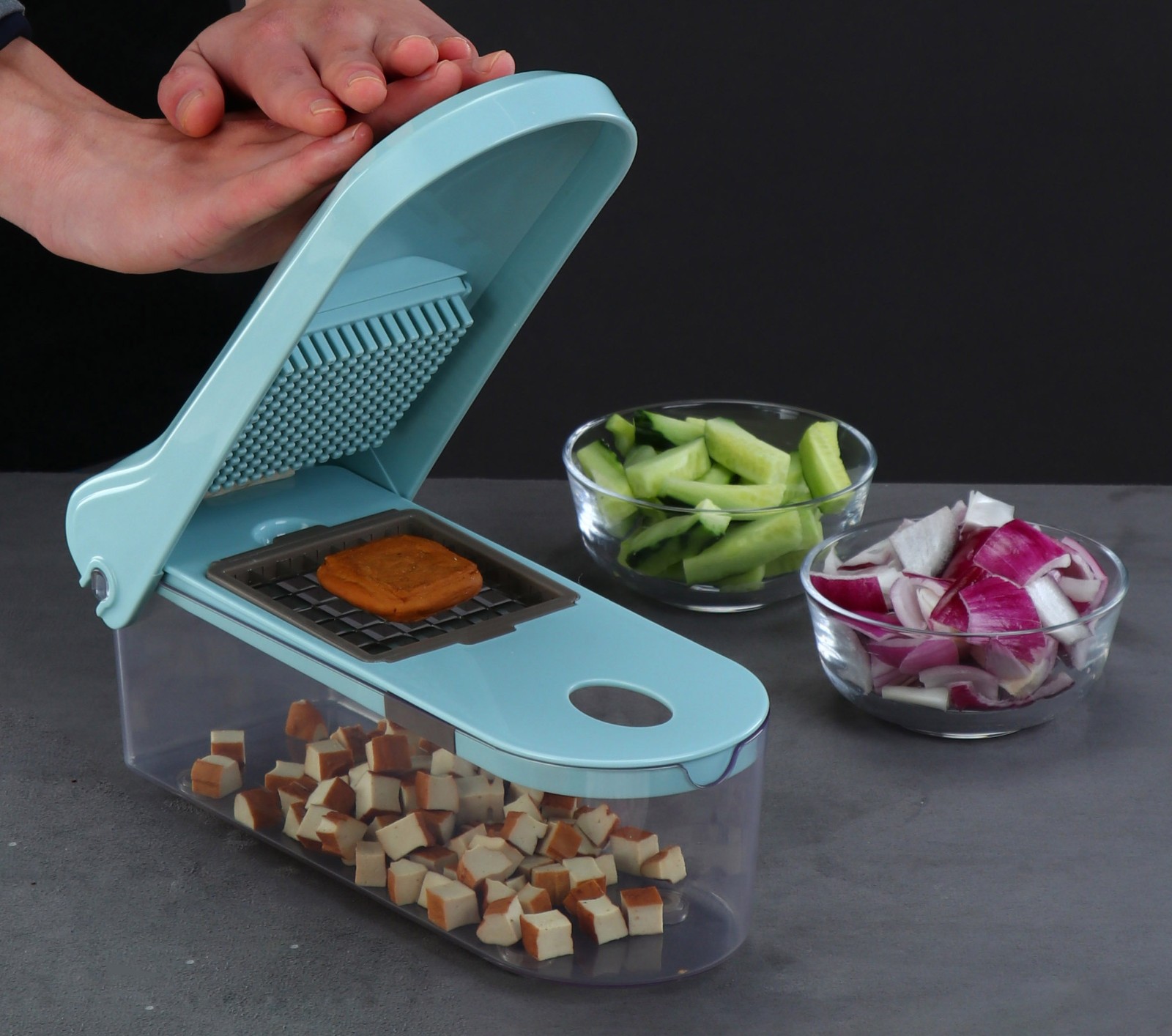 Vegetable Chopper with Interchangeable Blades