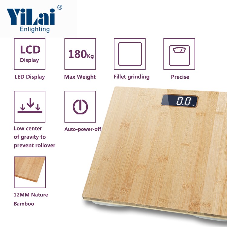 Natural bamboo 180kg body scale - Image 2