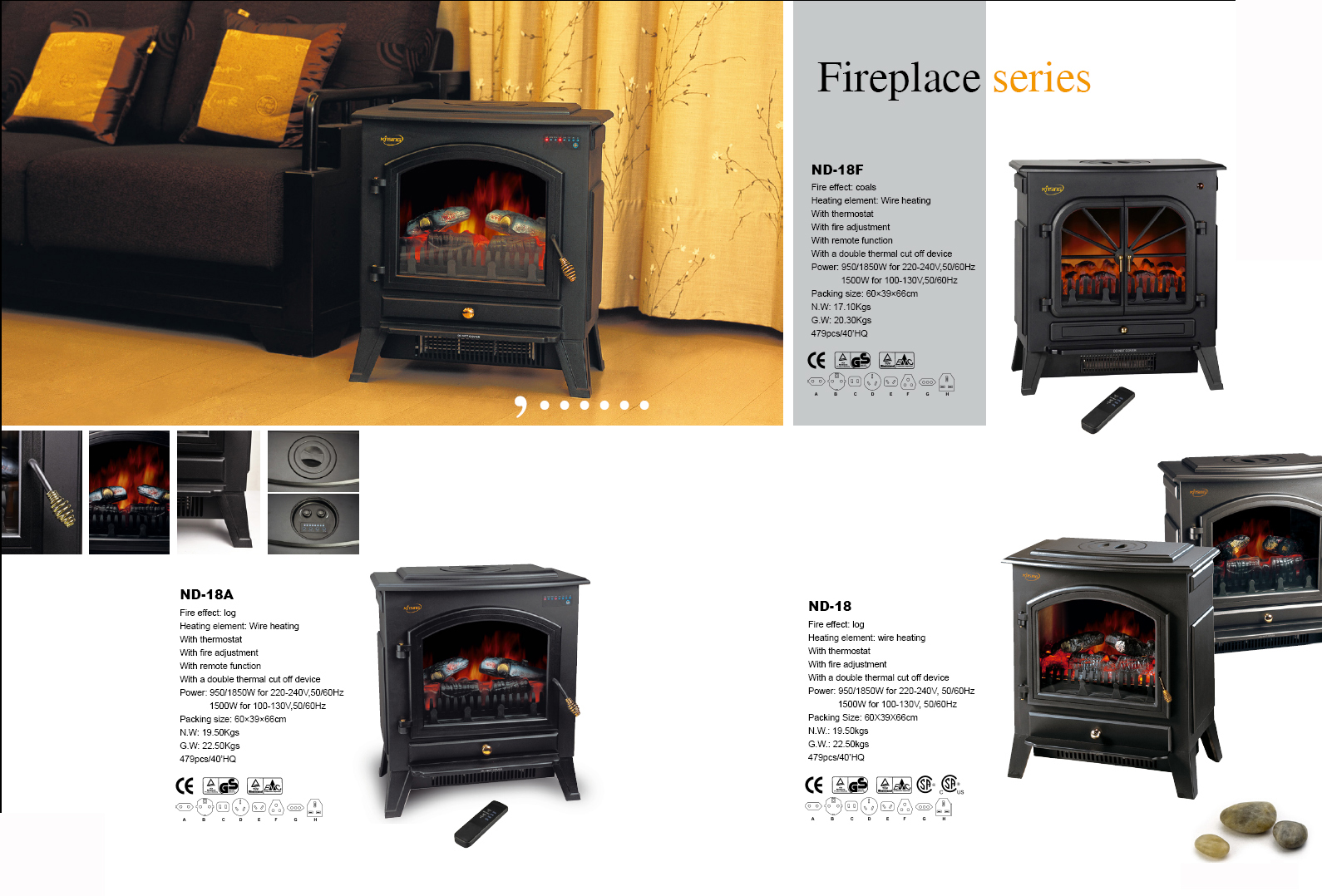 Electric Fireplace with Simulated Flame