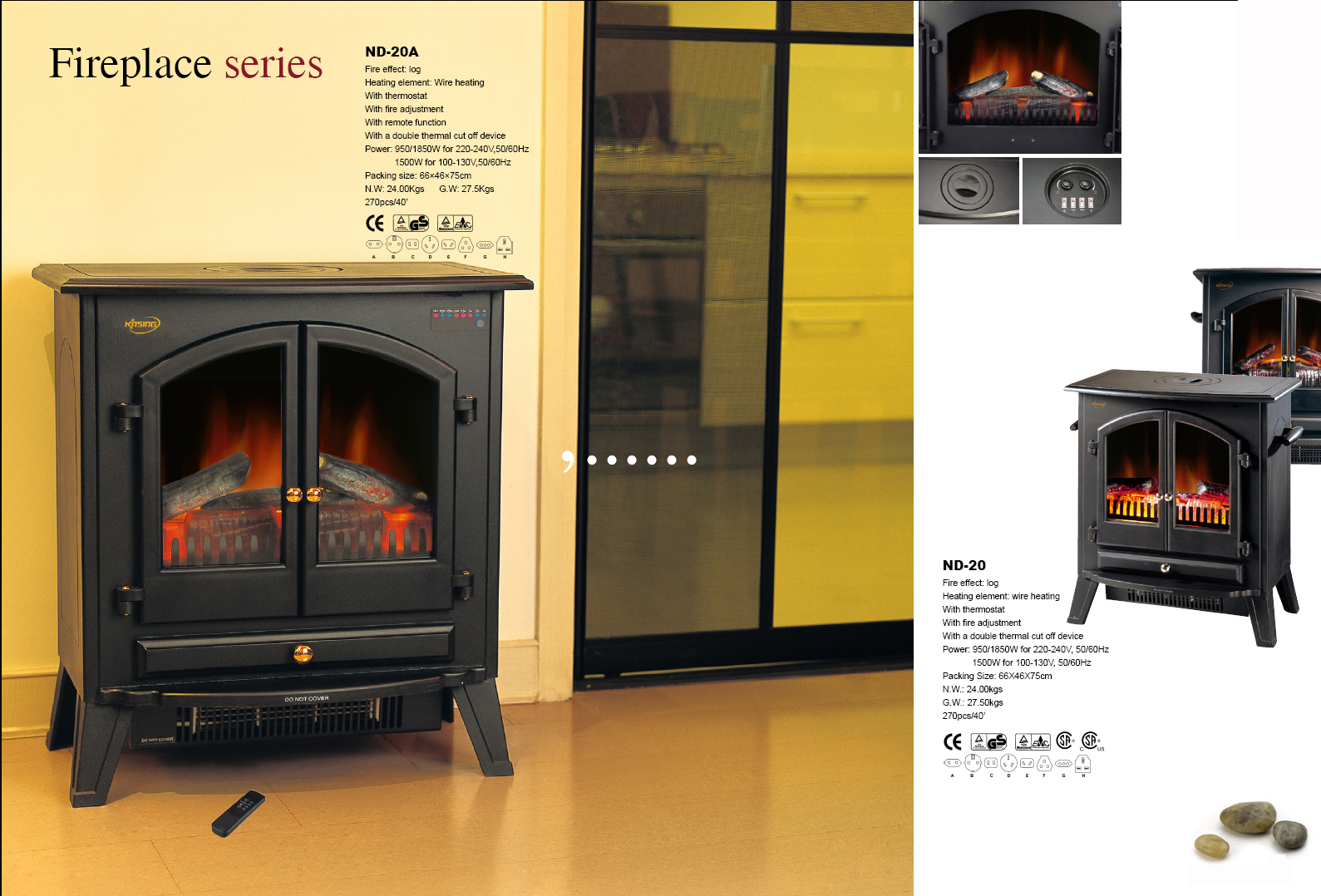 Electric Fireplace with Realistic Log Effect