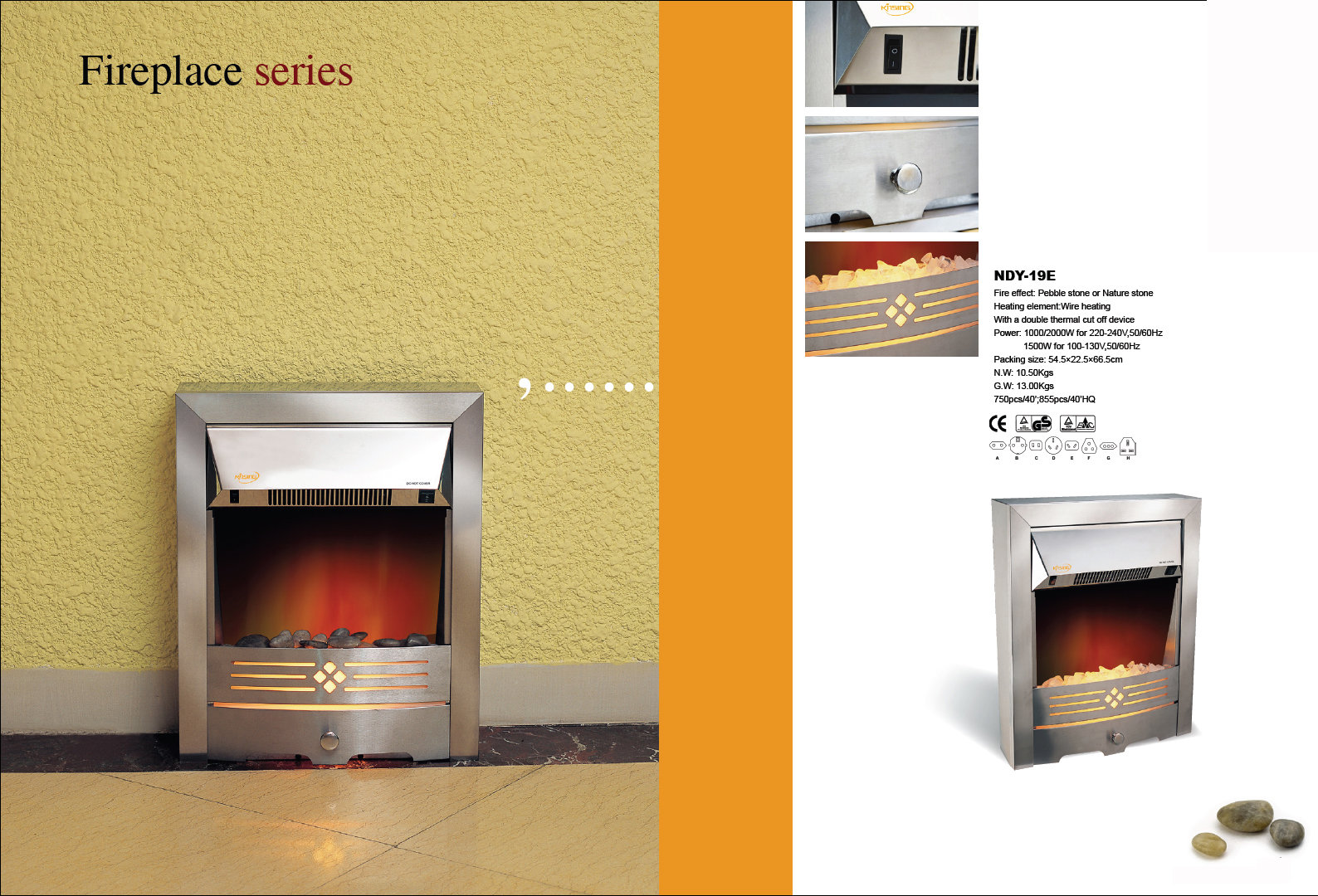Electric Fireplace with Realistic Flame Effect