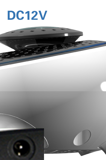 Compact disc-shaped air purifier with DC 12V power connection
