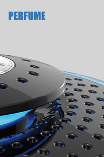 Car air purifier with blue ambient light and perfume compartment