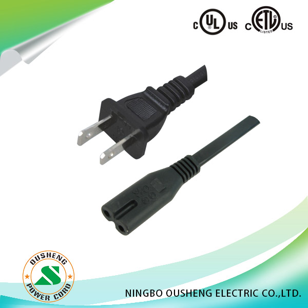 NEMA 1-15P US plug to IEC 320 C7 Power Cord Notebook(general&polarized) - Image 2