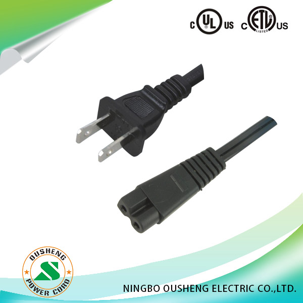 NEMA 1-15P to IEC 320 C7 Power Cord
