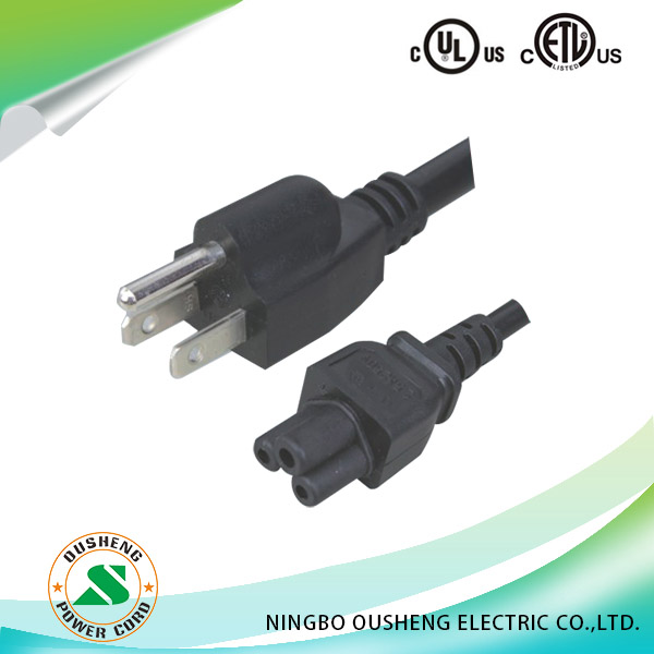 NEMA 5-15P US plug to IEC 320 C5 Power Cord laptop - Image 2