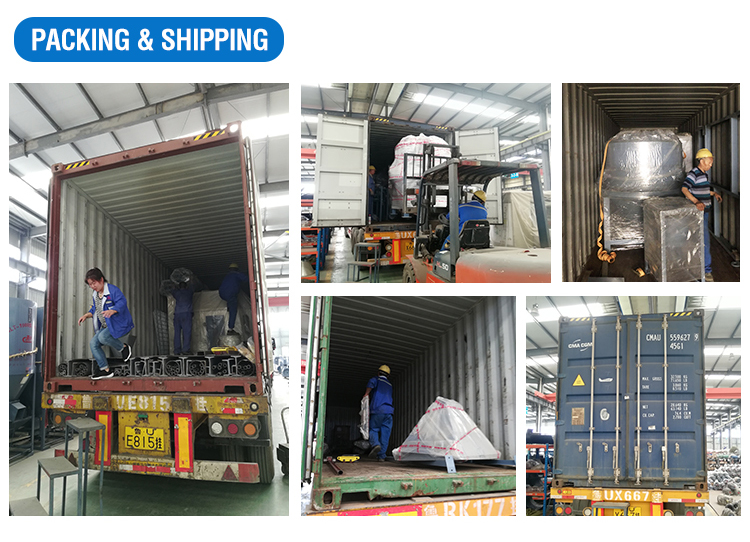 Chaff cutter machine prepared for shipping
