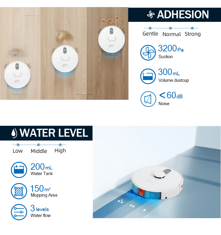 Diagram showing suction, dustbin, and water tank details