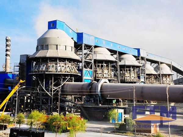Diagram of the cement grinding station featuring rotary kiln and preheater system