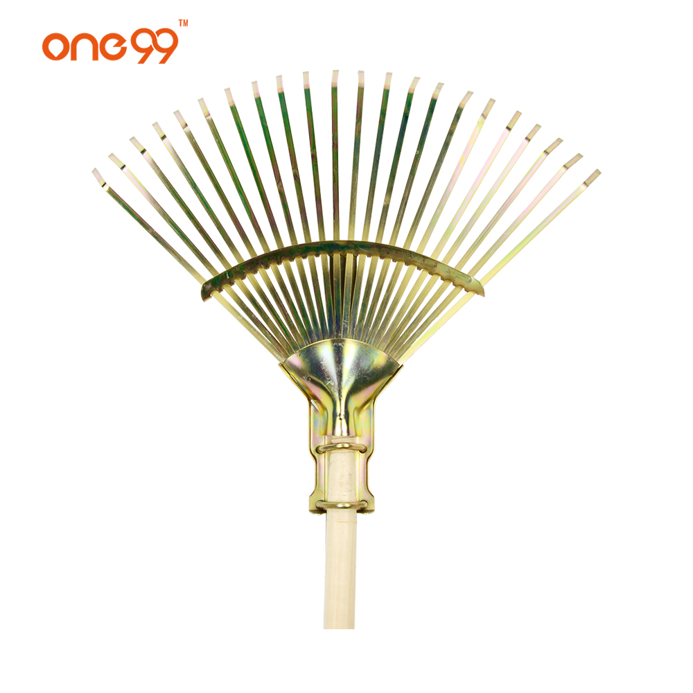 new design 22 teeth color galvanized adjustable power leaf rake - Image 2