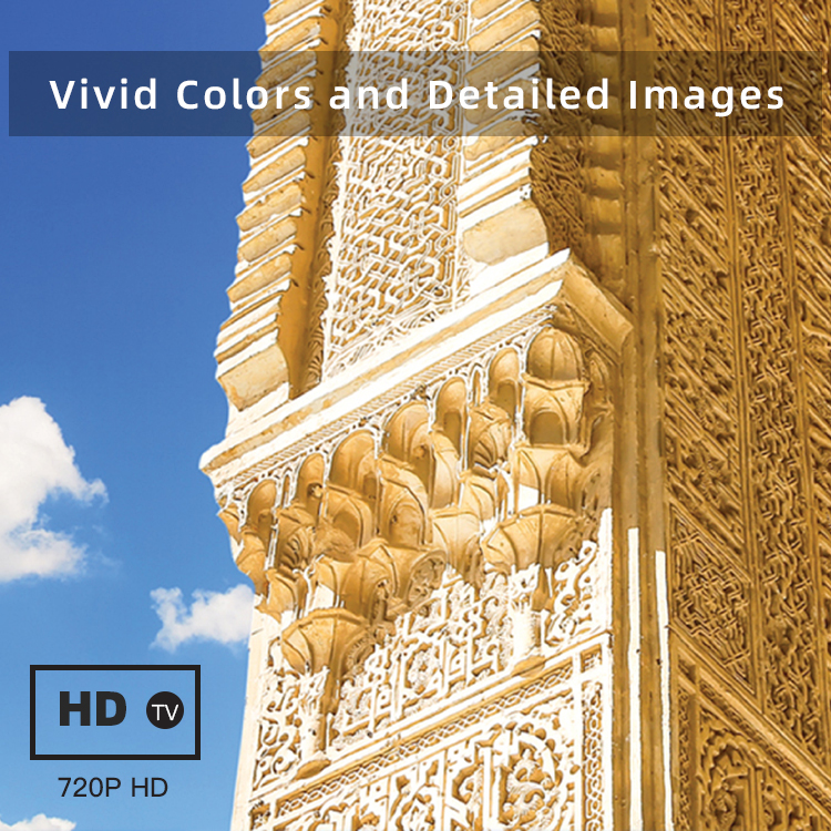 Close up of 32-inch Smart LED TV display showing vivid colors