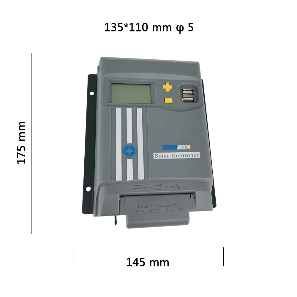 New design LCD display 20A 30A 40A MPPT solar charge controller USB output - Image 2